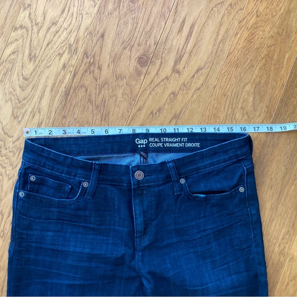 GAP REAL STRAIGHT Dark wash Jeans Sz 6 - Picture 4 of 7